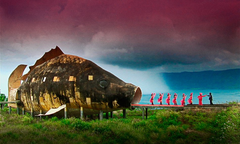 One of the many surreal moments in Joshua Oppenheimer's The Act of Killing