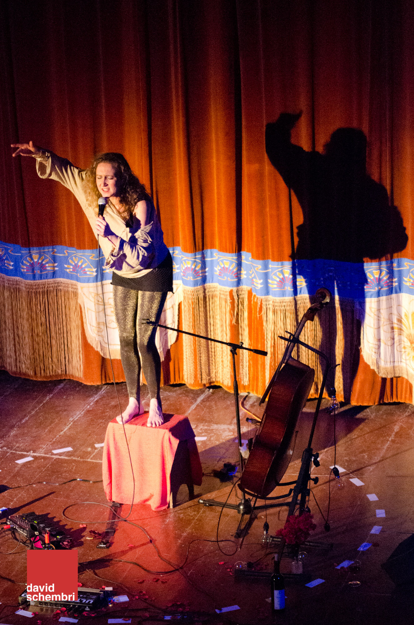 Anna-Helena McLean performing in Moon Fool's Titania at the Teatru Salesjan in February 2013.